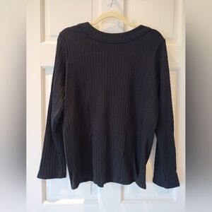 Universal Standard Aspen Black Ribbed Sweater Knit Set Size M